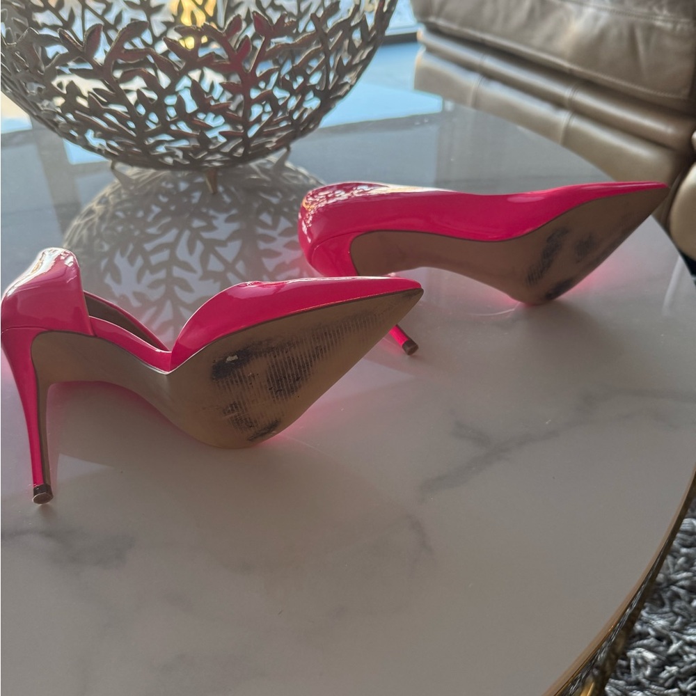 Aqua Vibrant Pink Heels - Picture 4 of 6